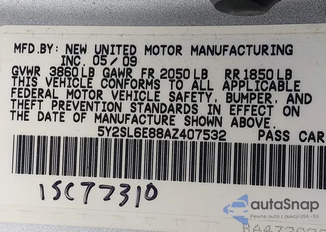 2010 Pontiac Vibe from USA, damaged, VIN 5Y2SL6E88AZ407532